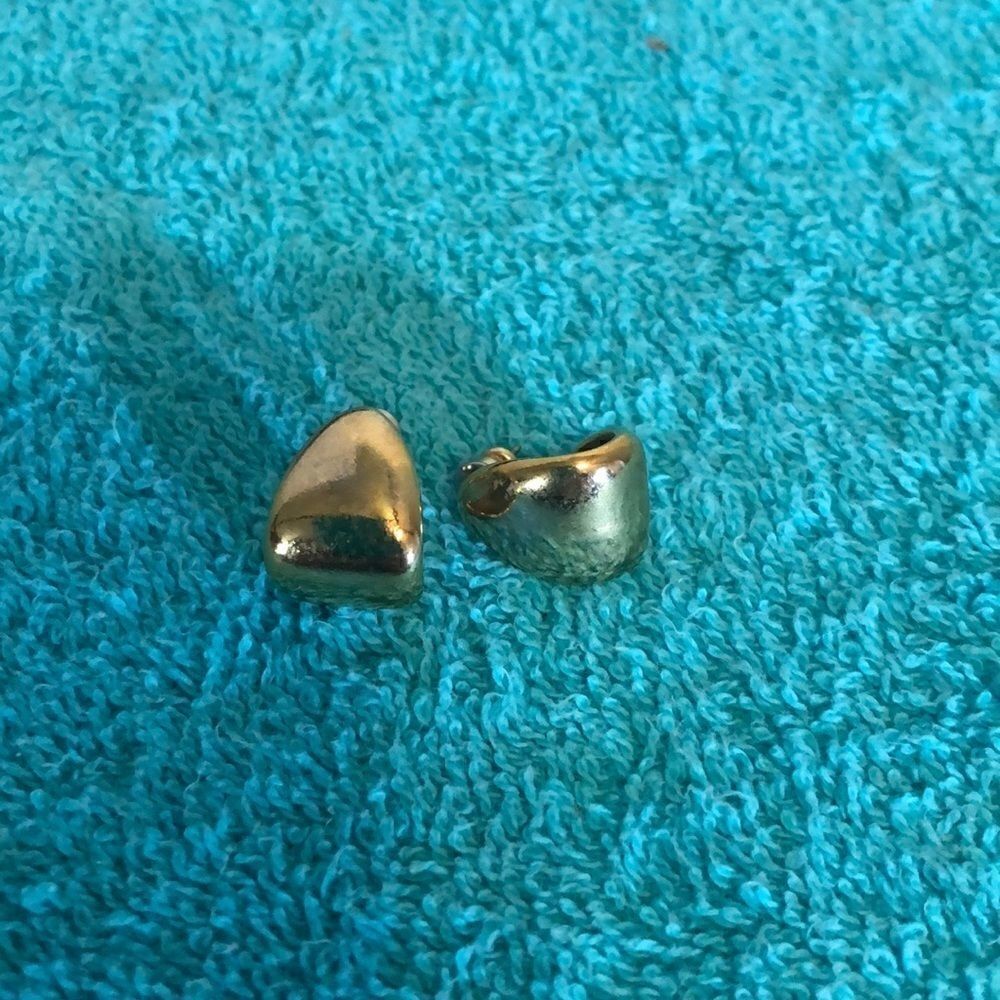Gold Tone Half Hoop Earrings